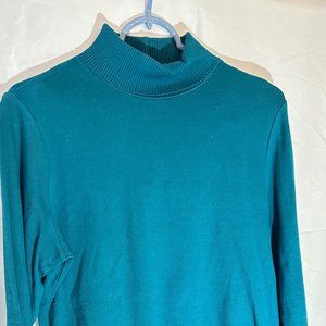 Rafaella Petite - Turtle Neck - Blue/Green - Size Petite Large
